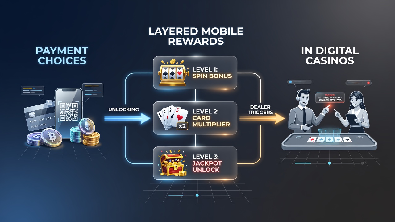 Mobile App mit Zahlungsauswahl und aktivierten Dealer-Boni